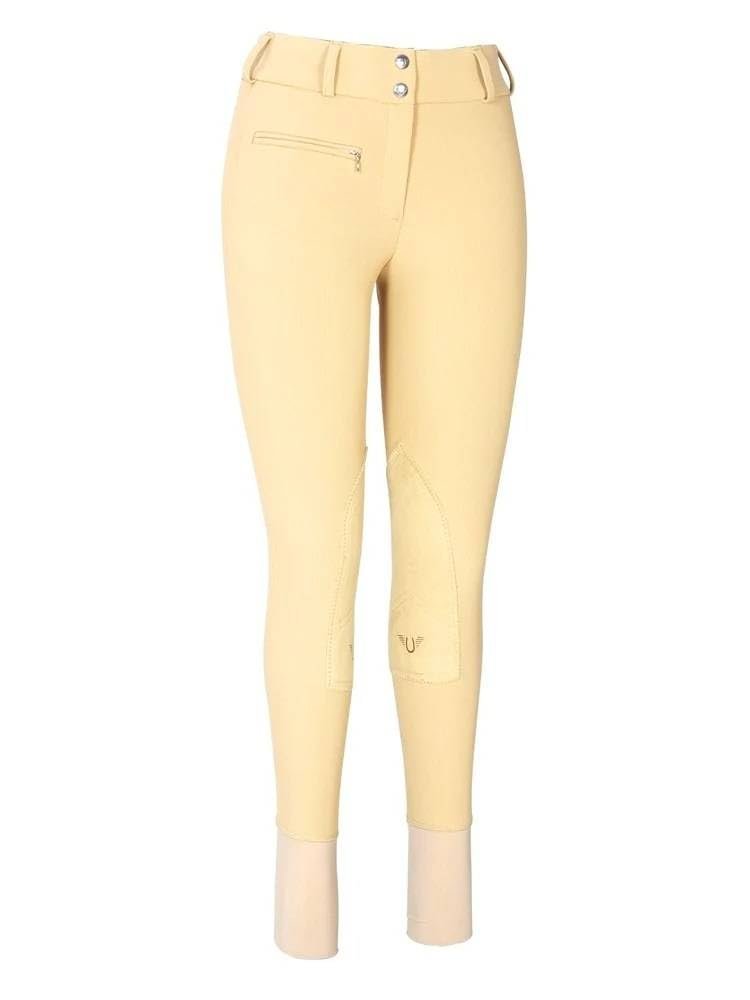 TuffRider Women's Ribb Low Rise Wide Waistband Knee Patch Breech