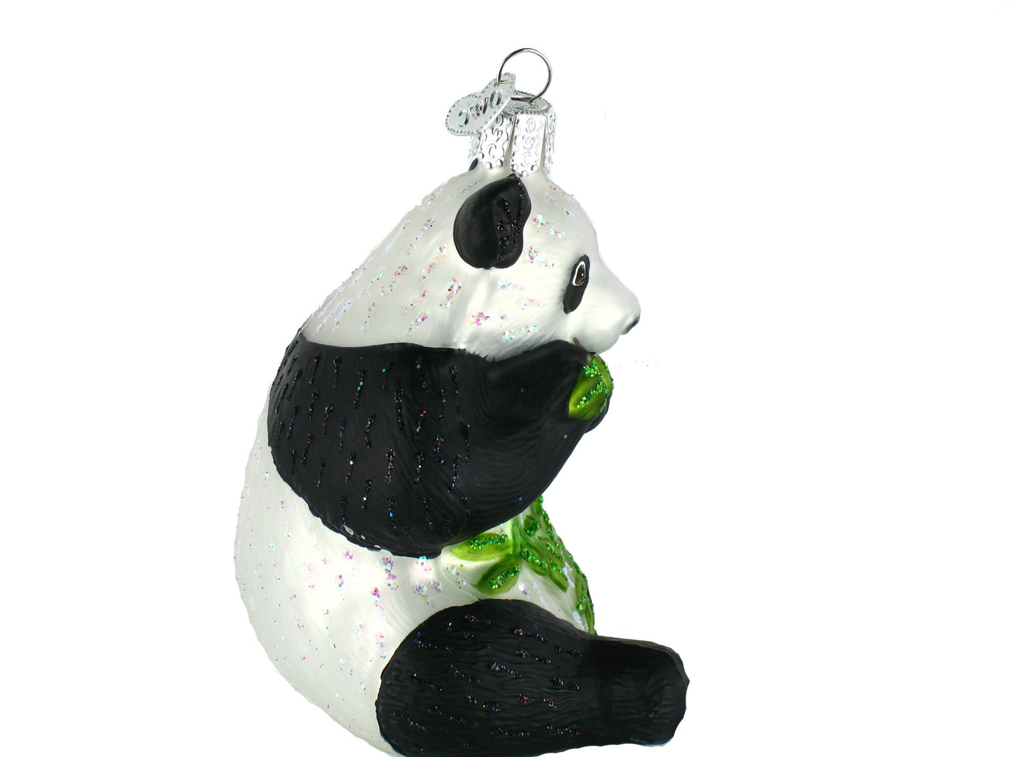 Old World Christmas Ornaments: Panda Glass Blown Ornaments for Christmas Tree