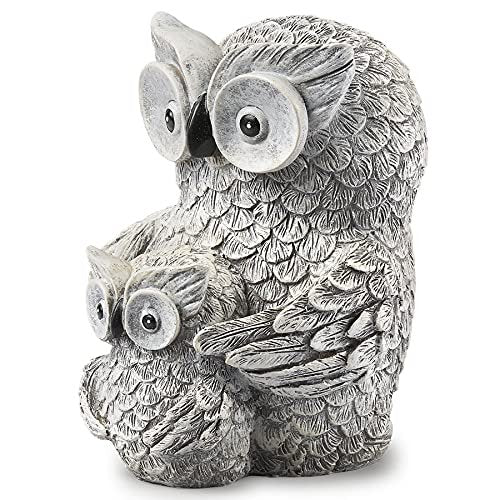 Roman Garden - Owl and Baby Statue, 8" H, Pudgy Pals Collection, Resin and Dolomite, Decorative, Garden Gift, Home Outdoor Decor, Durable, Long Lasting