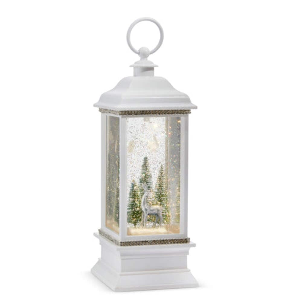 Raz Imports Snowy Reindeer Animated Lighted Water Lantern, 11.25-inch Height, Christmas Decor