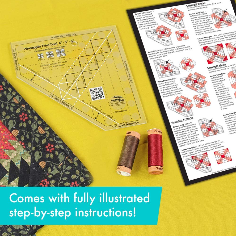 Creative Grids Pineapple Trim Tool Mini Quilt Ruler - CGRJAW3MINI