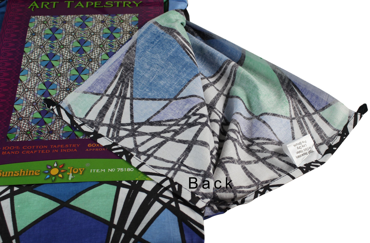 Sunshine Joy Geo Web Psychedelic Geometric Design Tapestry - 60x90 Inches - Beach Sheet - Hanging Wall Art