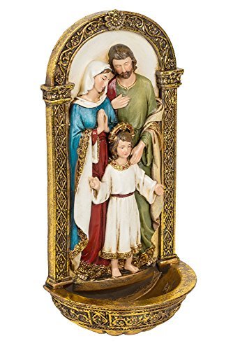 Joseph's Studio Holy Family Water Font – Renaissance Collection, 7.75”H – Catholic Home Décor, Religious Gift for Sacraments, Holidays & Inspiration