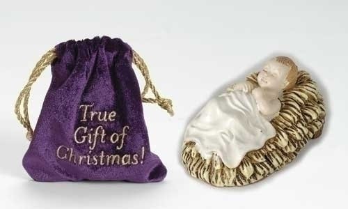 Roman Baby Jesus in Velvet Bag The True Gift of Christmas