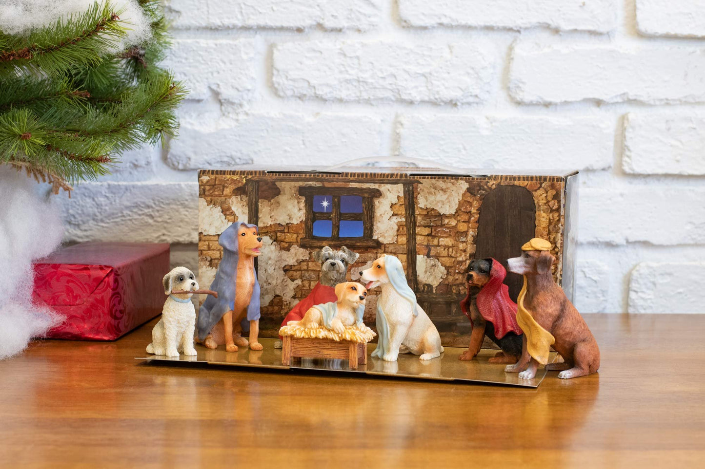 Canine Creche Dog Nativity Scene Decoration, 7 Piece Set