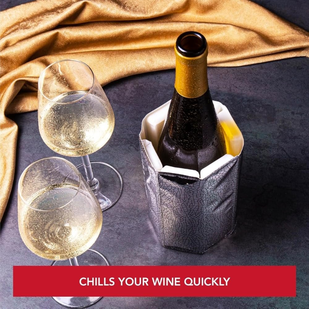 Vacu Vin Active Cooler Wine Chiller - Reusable, Flexible Wine Bottle Cooler