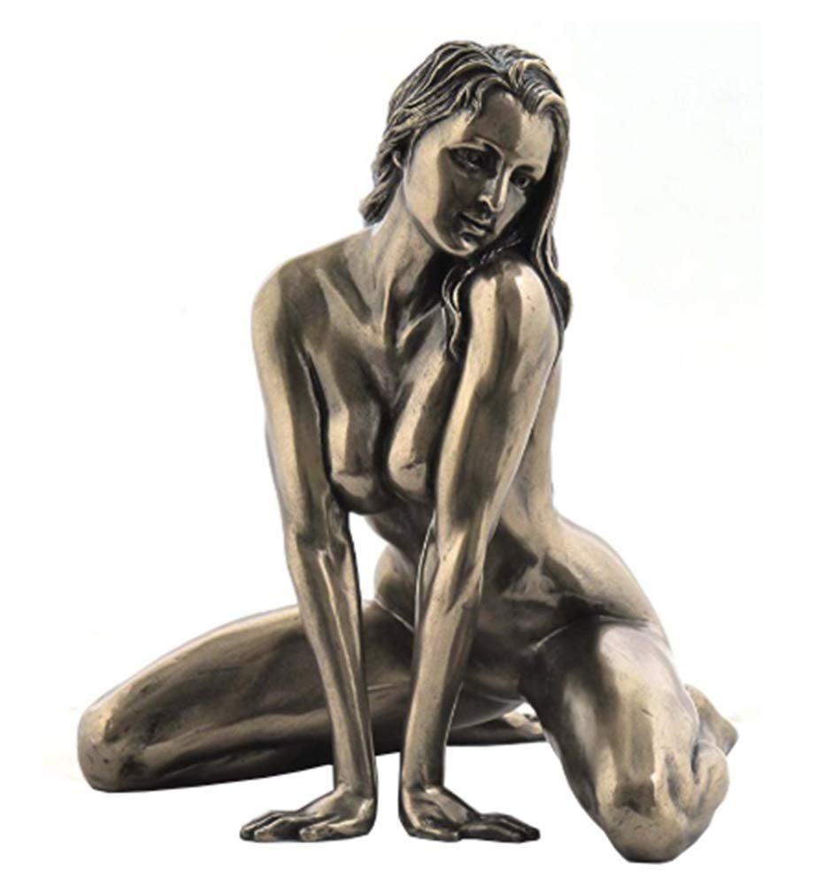 US 5 Inch Female Nude Figurine on Floor Straddling Arm Display Decor