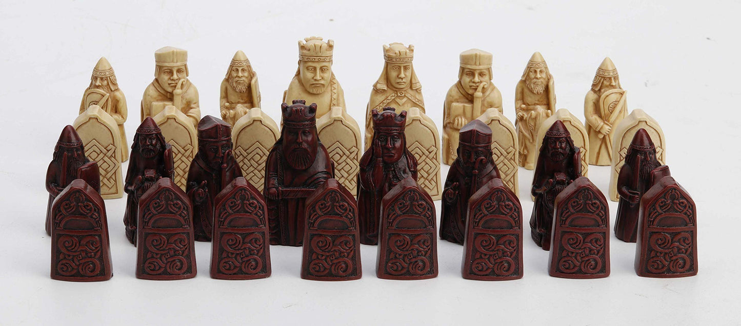Veronese Design Isle of Lewis Chess Set Hand Painted Resin Figurine Collectible Statue
