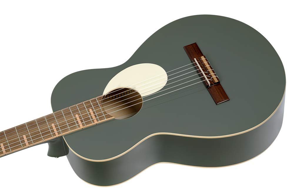 Ortega Guitars 6 Gaucho Series Nylon String Parlor Guitar w/Bag, Right, Platinum Grat (RGA-PLT)