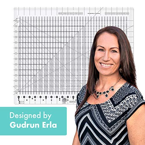 Creative Grids Stripology XL Slotted Quilting Ruler - CGRGE1XL – Made in USA, 17-3/4in x 22in, Non-Slip Grip Extra Large Acrylic Fabric Strip Cutting, Sewing, Crafting, Patchwork Ruler & Template