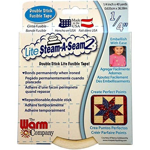 Warm Company Lite Steam-A-Seam 2 Double Stick Fusible Web Tape -1/4" X 40 Yards, Set of 4