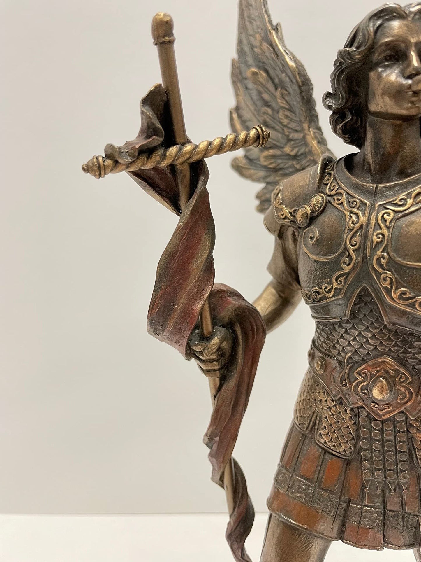 13 Inch Archangel - Saint Gabriel with Horn Cold Cast Bronze Figurine