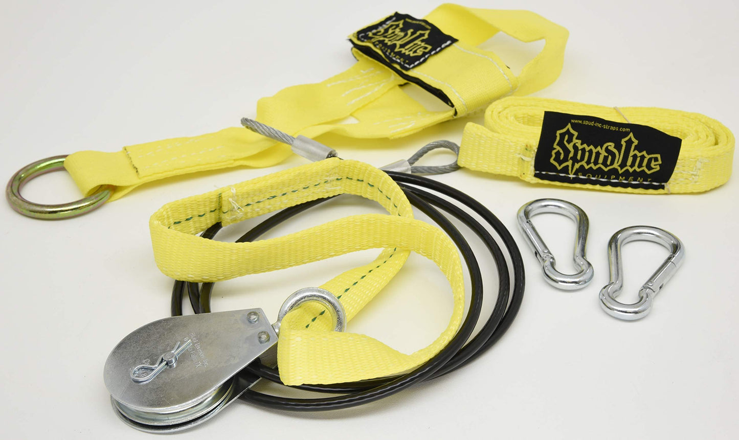 Spud Low Econo Pulley Seated Row Machine Cable Attachment for Use with Olympic Plates (Yellow)