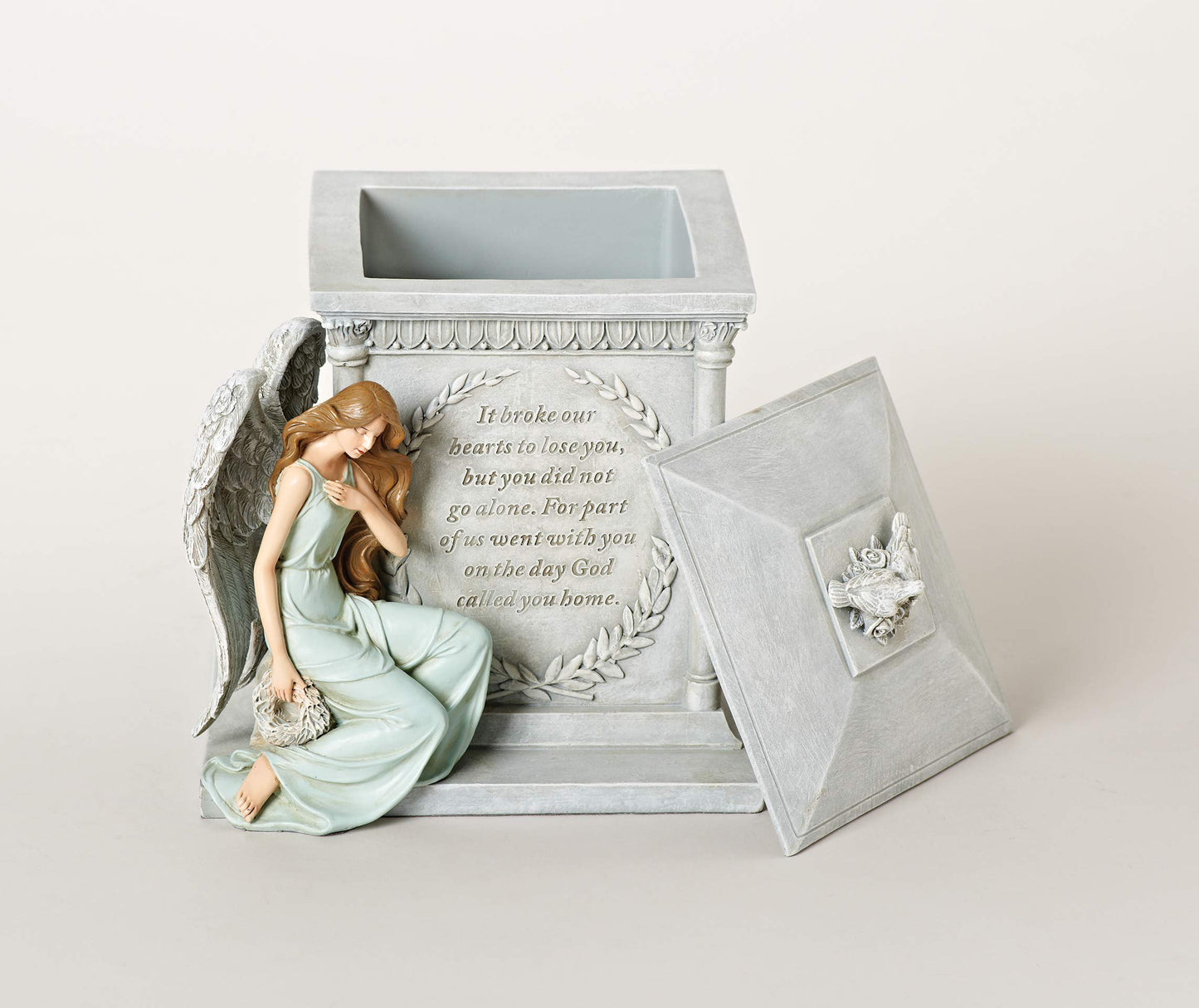 Roman 8.27" God Called You Home Memorial Keepsake Box, Angel Figurine Remembrance Box with Inspirational Verse, Sympathy Gift & Bereavement Decor