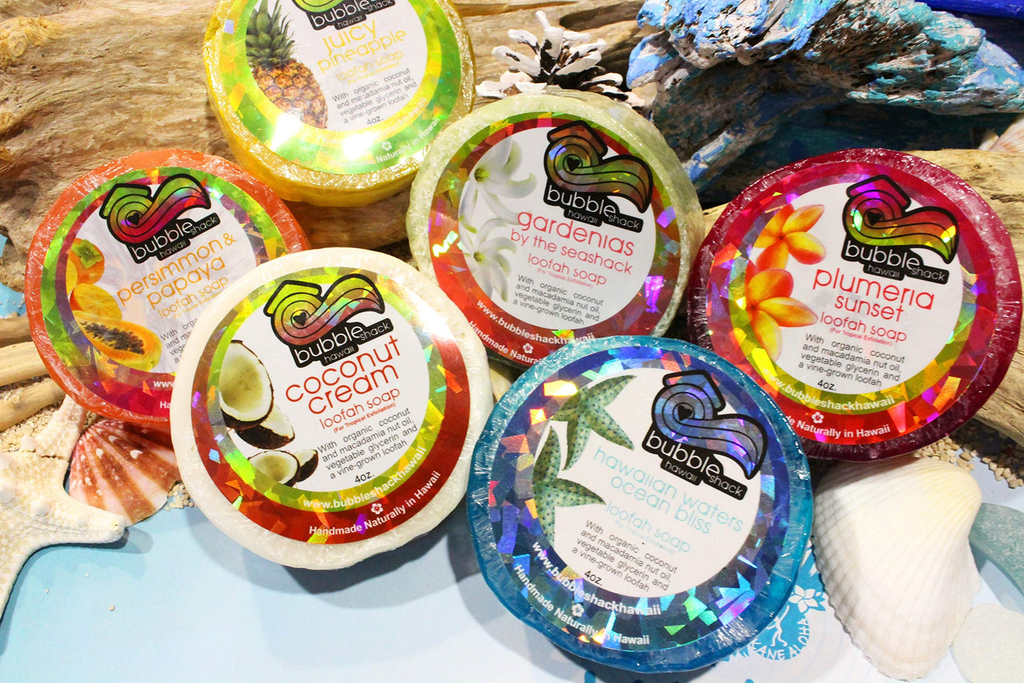Bubble Shack Hawaii Plumeria Sunset Loofah Soap