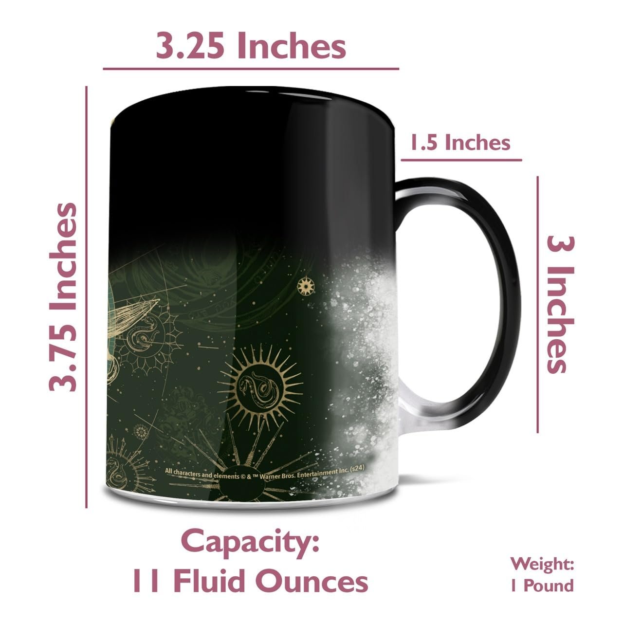 Morphing Mugs Harry Potter - Holiday Magic - One 11 oz Color Changing Ceramic Mug – Image Revealed When HOT Liquid Is Added!