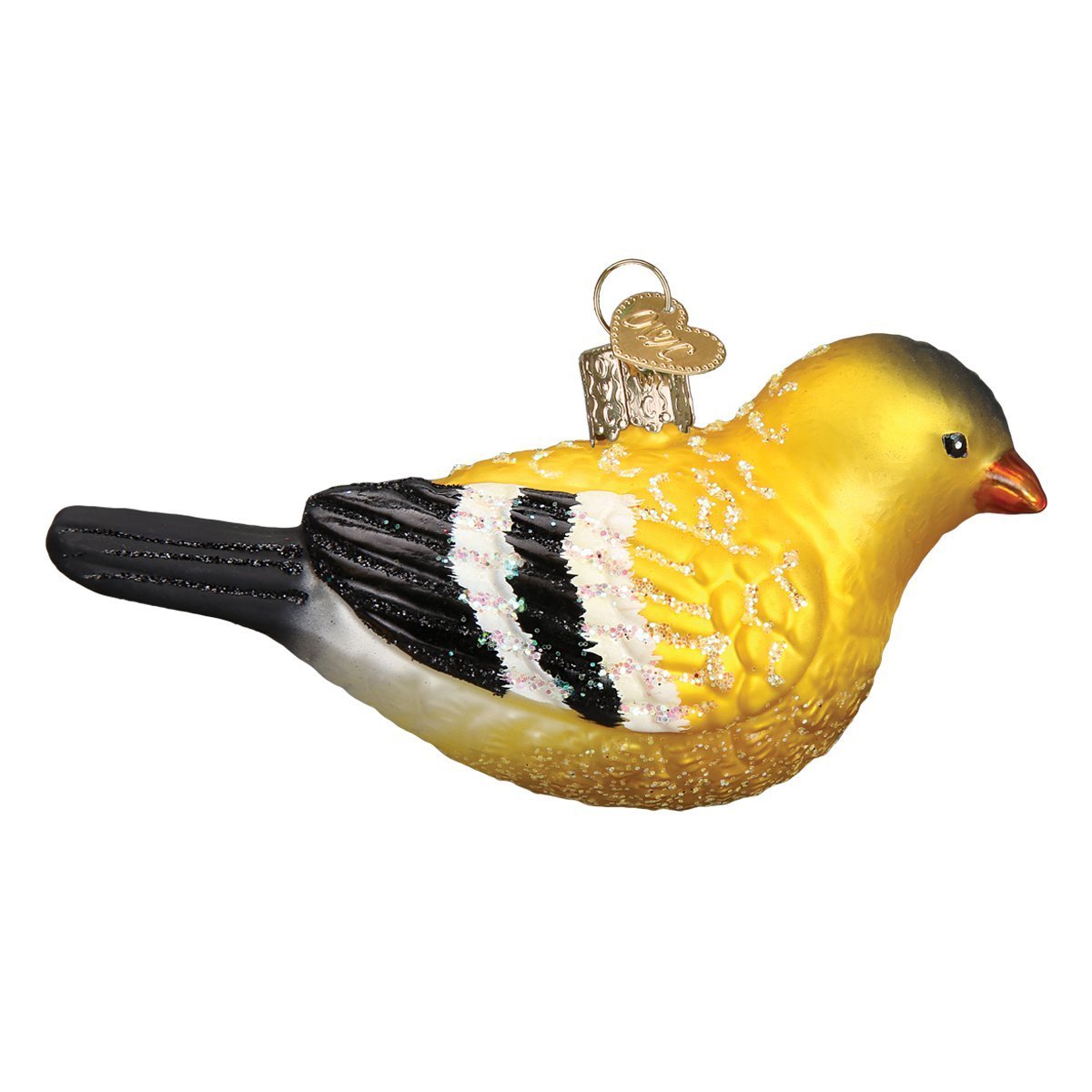 Old World Christmas Glass Blown Ornament with S-Hook and Gift Box, Birds Collection (American Goldfinch)