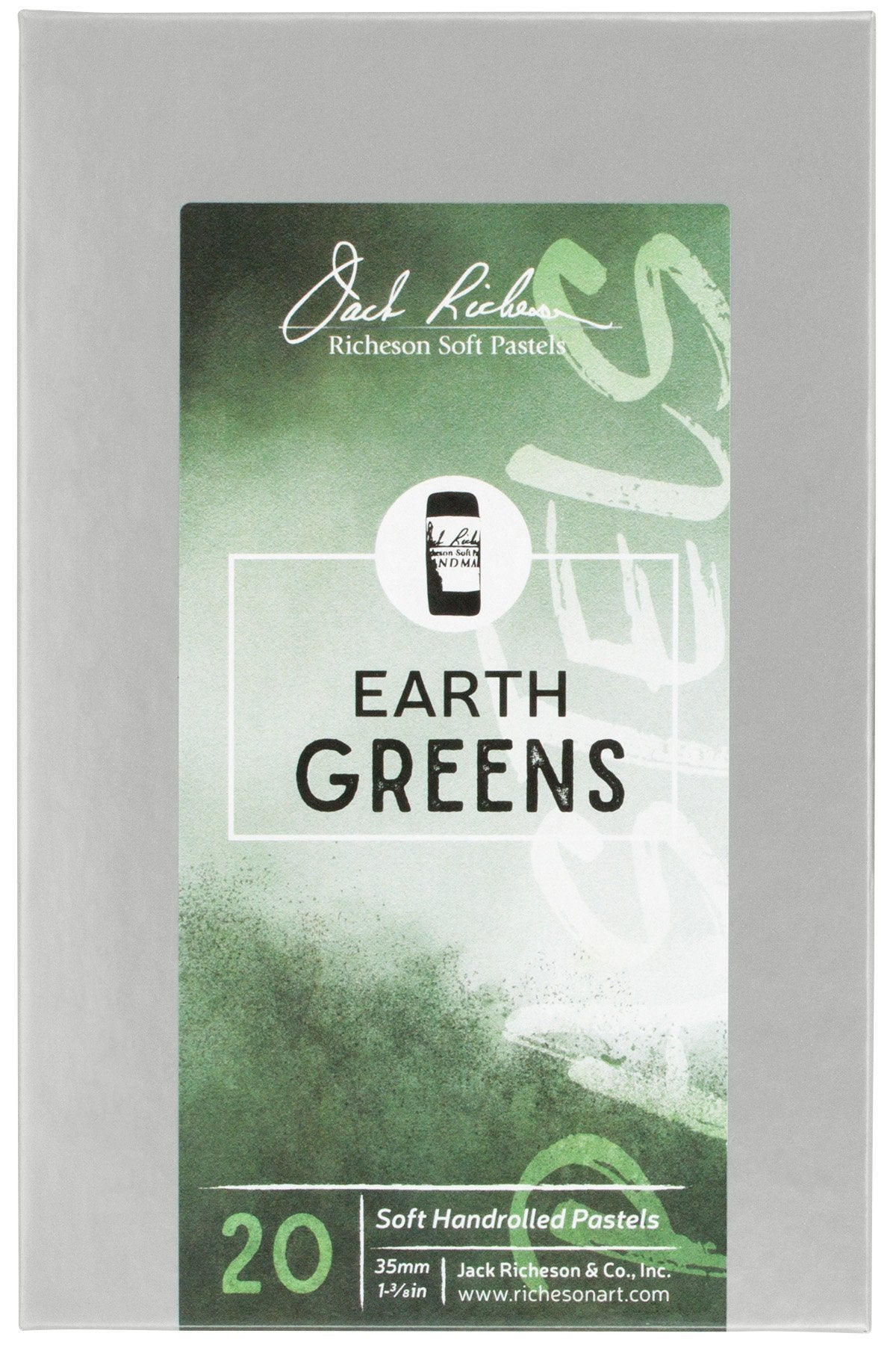 Jack Richeson 20 Piece Color Value Earth Greens Hand Rolled Soft Pastel Set