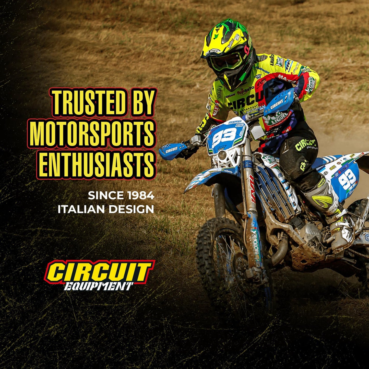 CIRCUIT EQUIPMENT Universal Motorcycle Handguards - High Strength Enduro Motorcycle Handguards Vector for Any Weather - Dirt Bike Handguards with Brackets, Nuts, & Screws