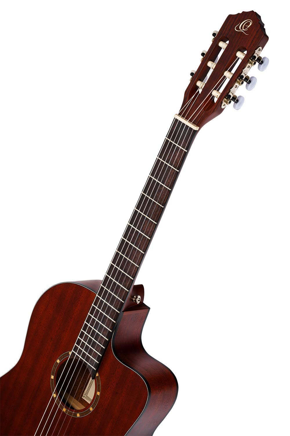 Ortega Guitars Family Series Thinline Acoustic-Electric Nylon Classical 6-String Guitar w/Bag, Right (RCE125MMSN)