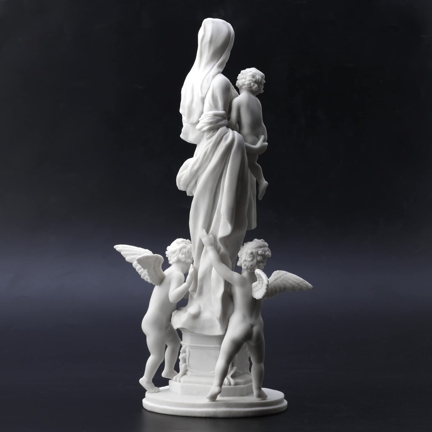 Veronese Design 14 1/8 Inch Madonna of The Harpies Resin Statue Marble White Finish