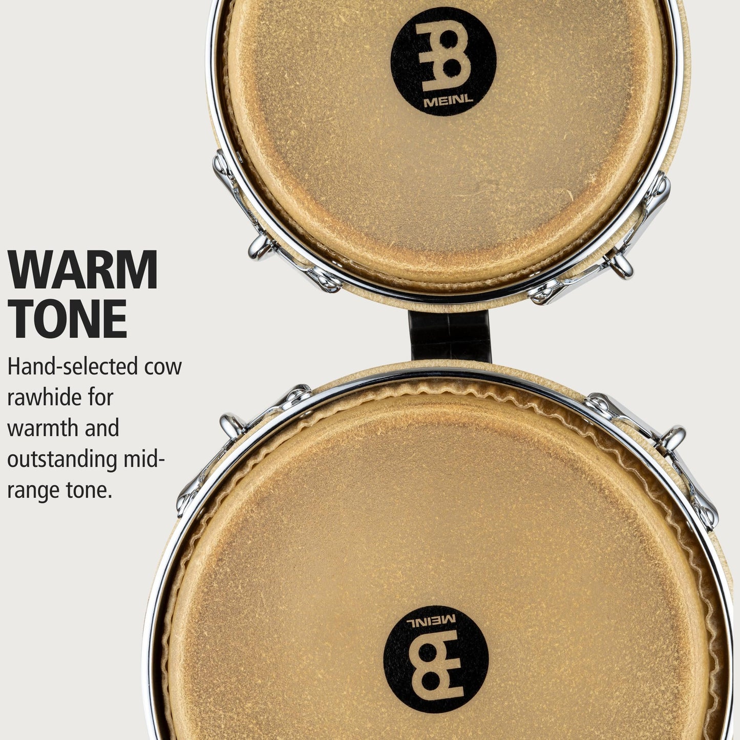 Meinl Percussion WB500ZFA-M Free Ride Series Woodcraft Bongos, Zebra Finished Ash - Matte