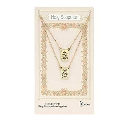 Roman 26-Inch Sterling Silver Infinity Scapular Necklace, Gold