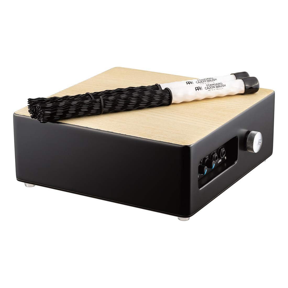 Meinl Percussion Pickup Cajon Snare with Electronics for Amp or PA System, Includes Standard Brushes — NOT Made in China — American White Ash/MDF, 2-Year Warranty (TMPPCS)