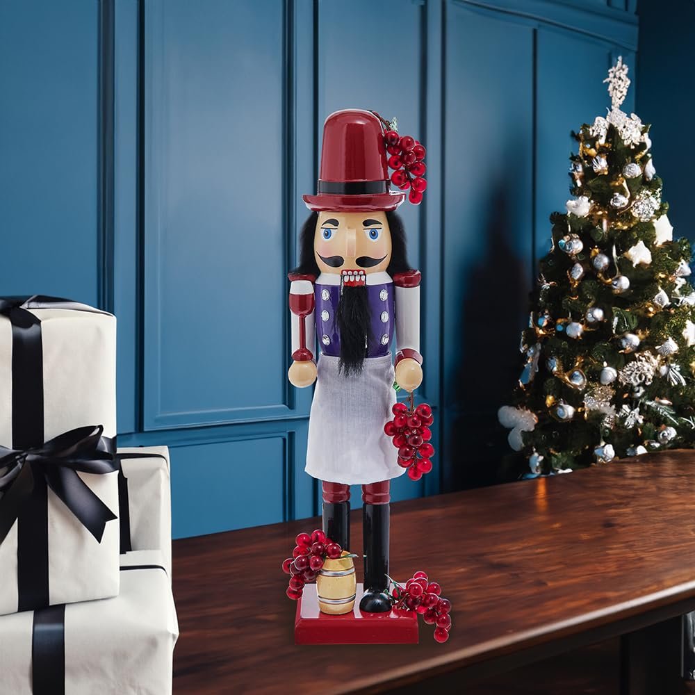 Kurt Adler 15-inch Wooden Wine Nutcracker