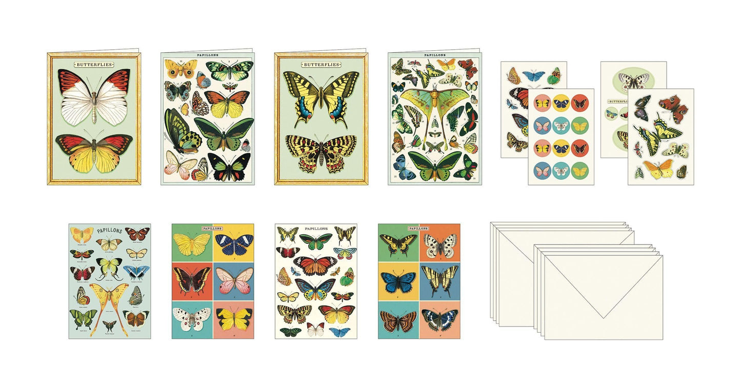 Cavallini Papers & Co. Butterflies Stationery Set