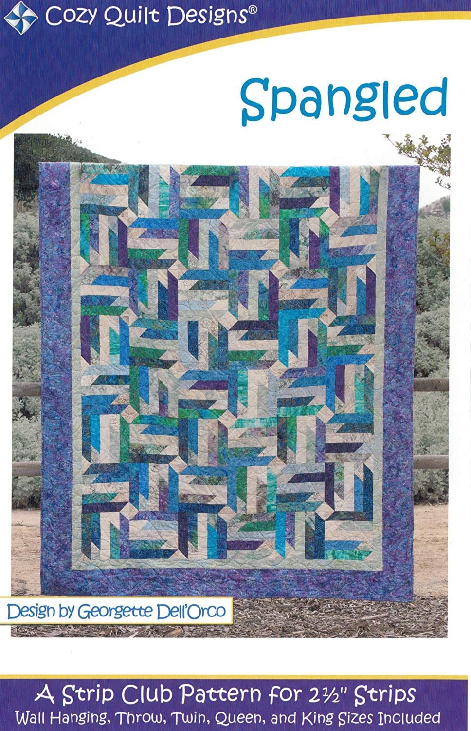 Spangled Quilt Pattern, Jelly Roll 2.5" Strip Friendly, 5 Finished Size Options