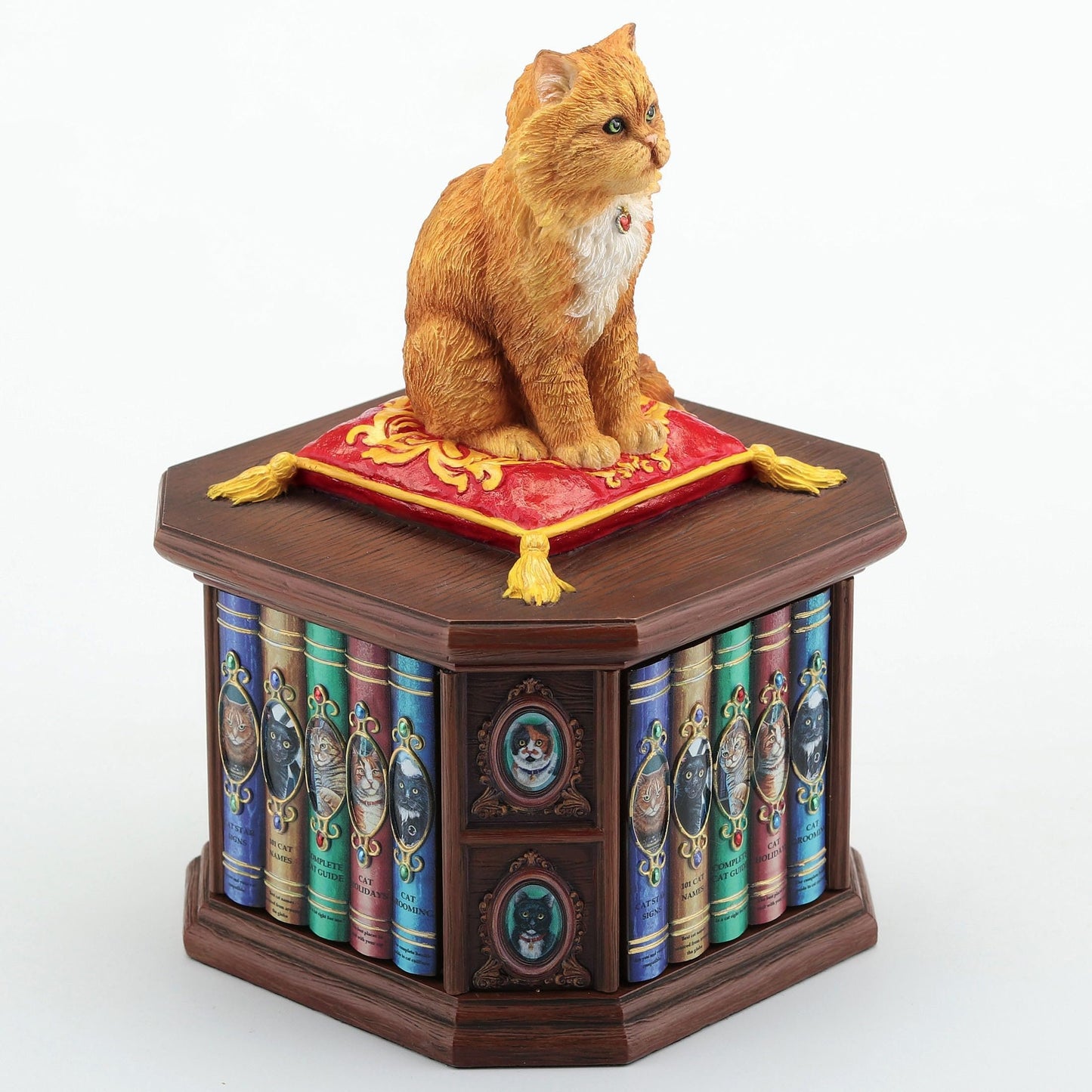 Veronese Design 6 3/4 Inch Mad About Cats Trinket Box by Lisa Parker Hand Painted Resin Sculpture Animal Home Decor