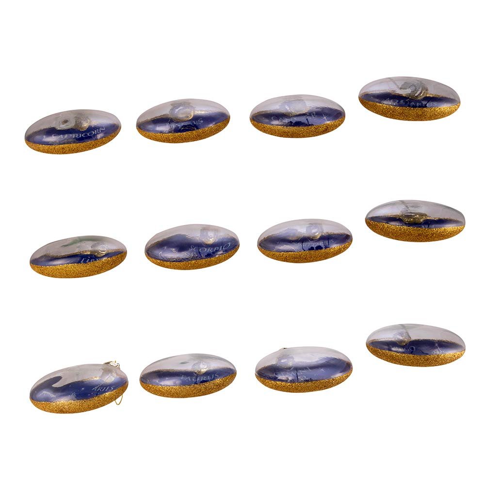 Kurt Adler 80MM Glass Zodiac Ornaments, Set of 12