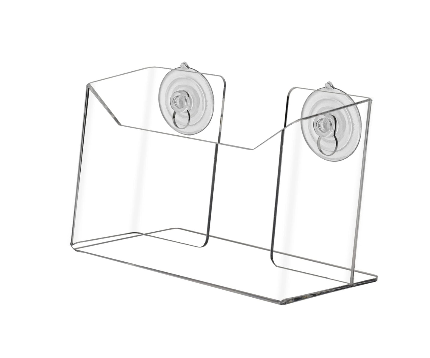 Marketing Holders 2 Pack Suction Cup Postcard Holder Holds 6 Inch Wide Index Cards Window or Glass Wall Mount Rack Horizontal Document Rack Memo Note Promo Literature
