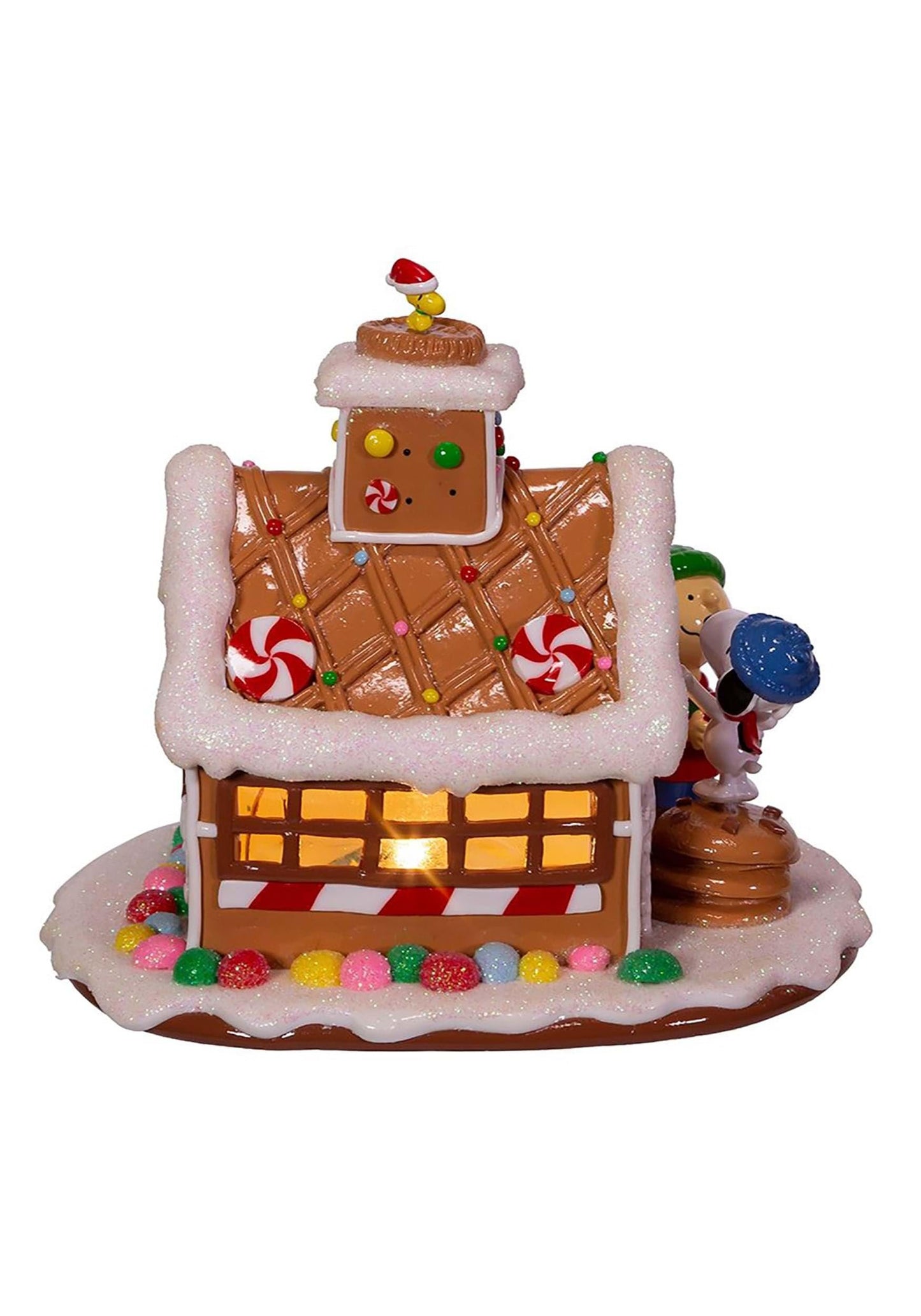Peanuts Kurt Adler Battery-Operated LED Gingerbread House Table Piece