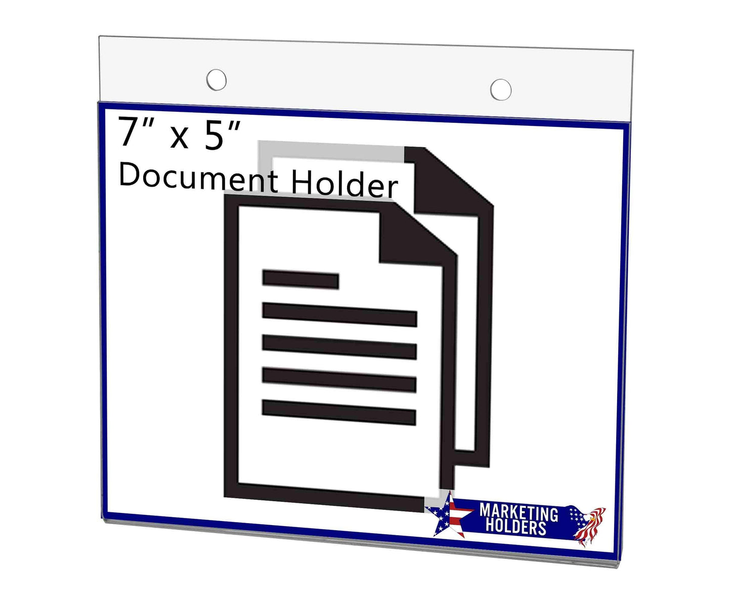 6 Pack 7” x 5” Wall Sign Holder with Hardware Clear Acrylic Notice Advertisement Party Lists Display Horizontal Retail Store Signage Sleeve by Marketing Holders