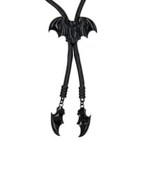 kreepsville 666 Gothic Black Bat Bolo Western Tie