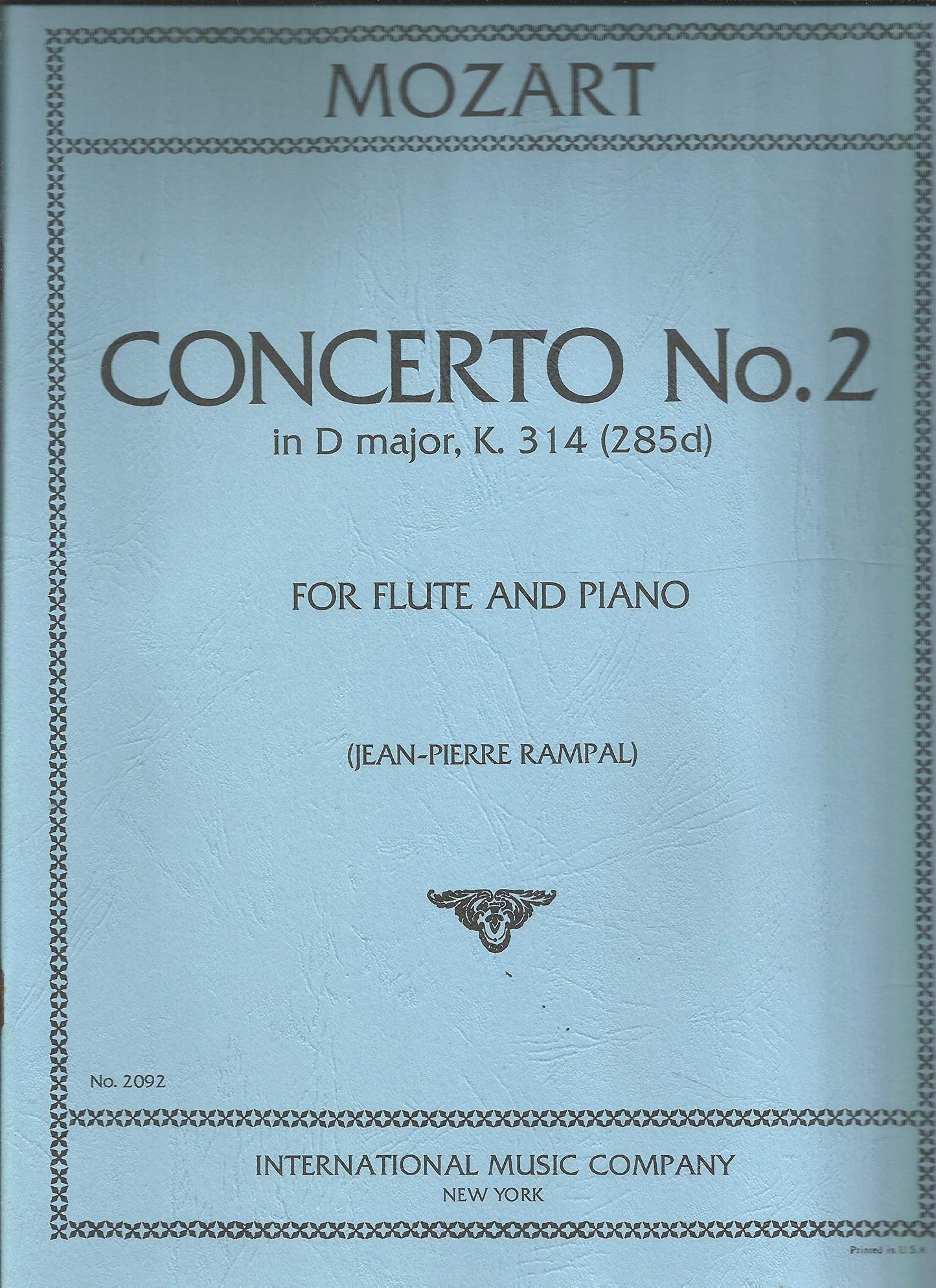 Concerto No. 2 in D Major - K. 314: For Flute and Piano