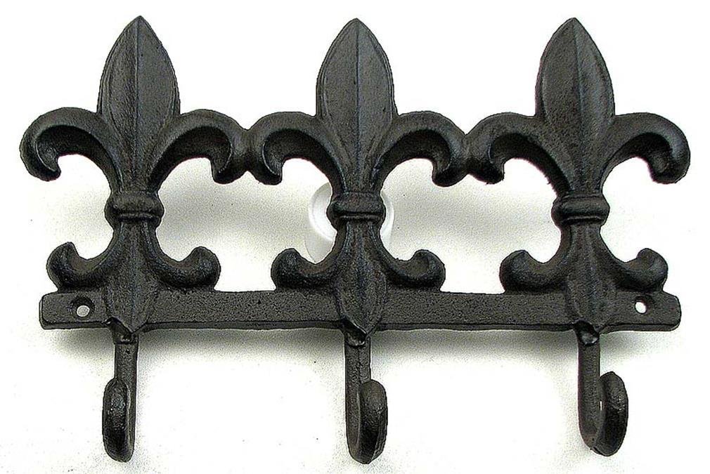 Cast Iron Fleur De Lis Triple Hook