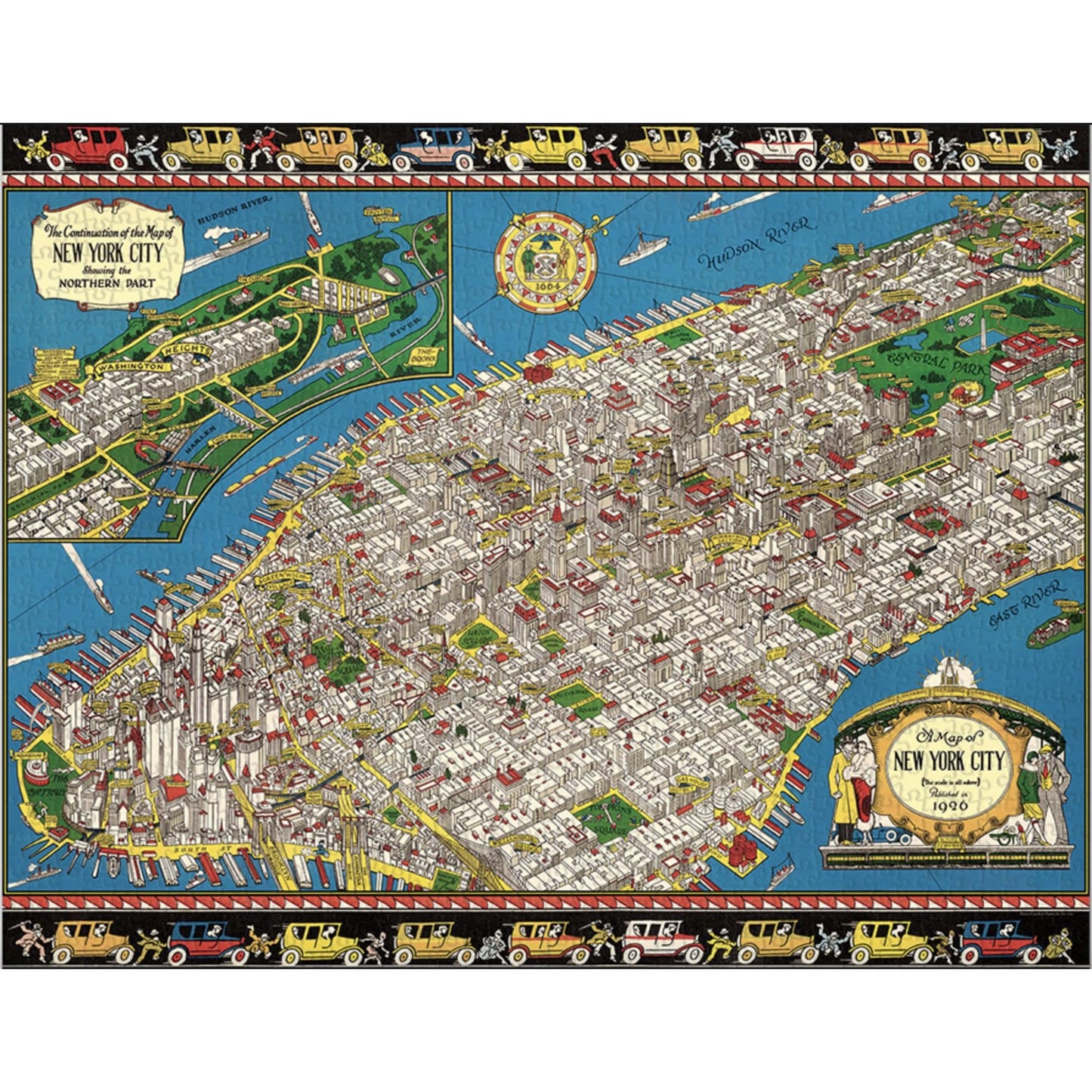 Cavallini 1000 Piece Puzzle, Map of New York City (PZL/NYCMAP)