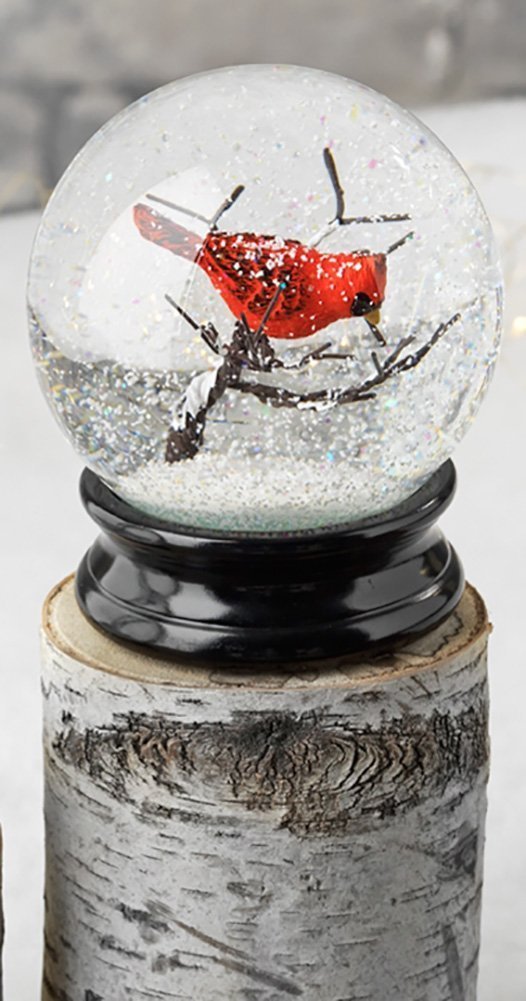 Winter Snow Globe by RAZ Imports: 4.5 Inch Cardinal Snow Globe (Cardinal Branch)