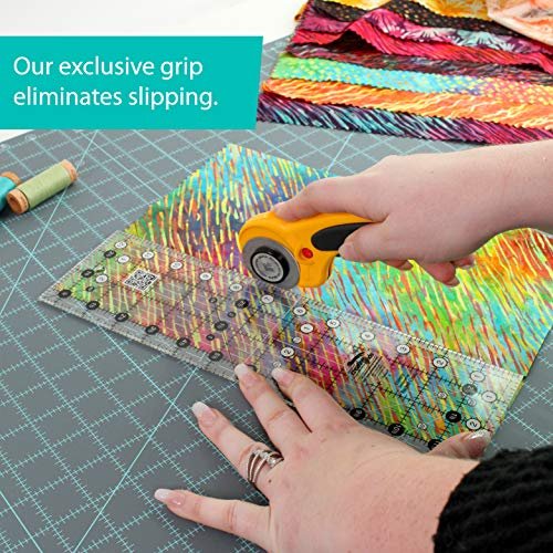 Creative Grids Quilt Ruler 3-1/2in x 12-1/2in Rectangle – CGR312 – Made in USA, Non-Slip Grip Acrylic Quilting, Sewing, Crafting, Patchwork Ruler for Measuring & Cutting Fabric