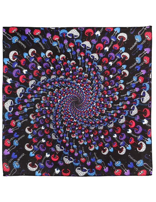 Sunshine Joy 3D Magic Mushroom Spiral Bandana 22x22 Inches