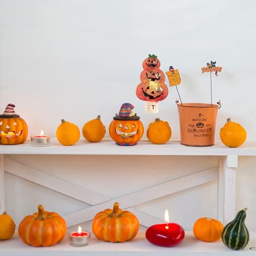 Roman Triple Jack-O-Lantern Halloween Swivel Plug Night Light 6 Inch