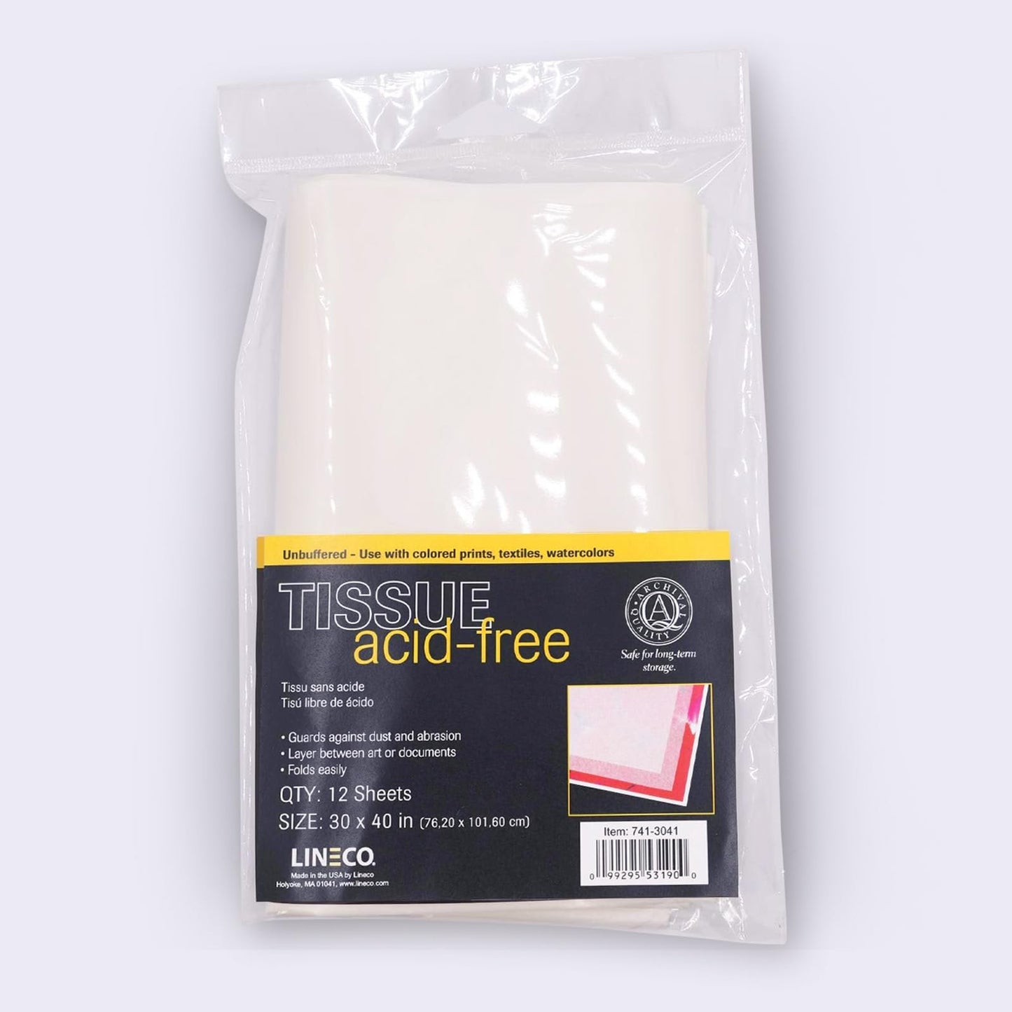Lineco, Unbuffered Interleaving Tissue Paper, Unbuffered, Acid-Free, 30 x 40 Inches, Protect and Separate Prints, Documents, Letters, Newspaper, Prevent Harm to Your Products