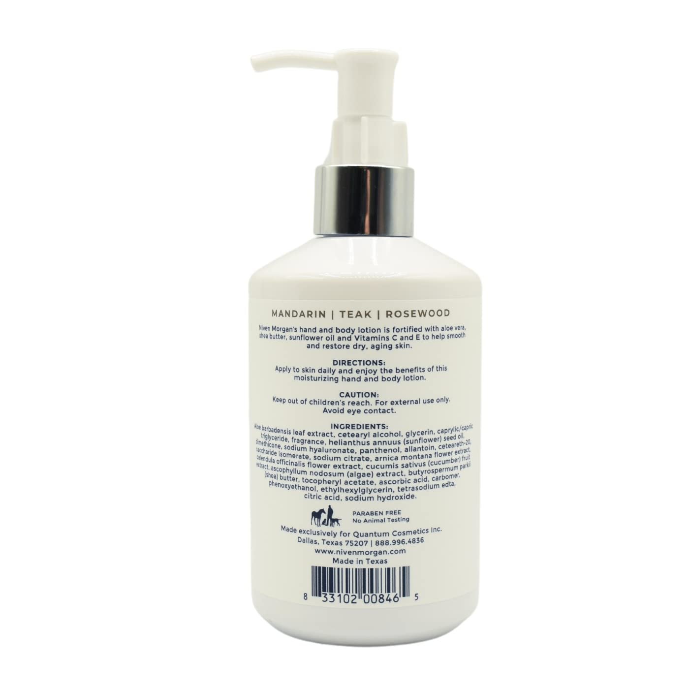 Niven Morgan Mandarin, Teak and Rosewood Hand and Body Lotion 10.5 Fl Oz / 310 mL
