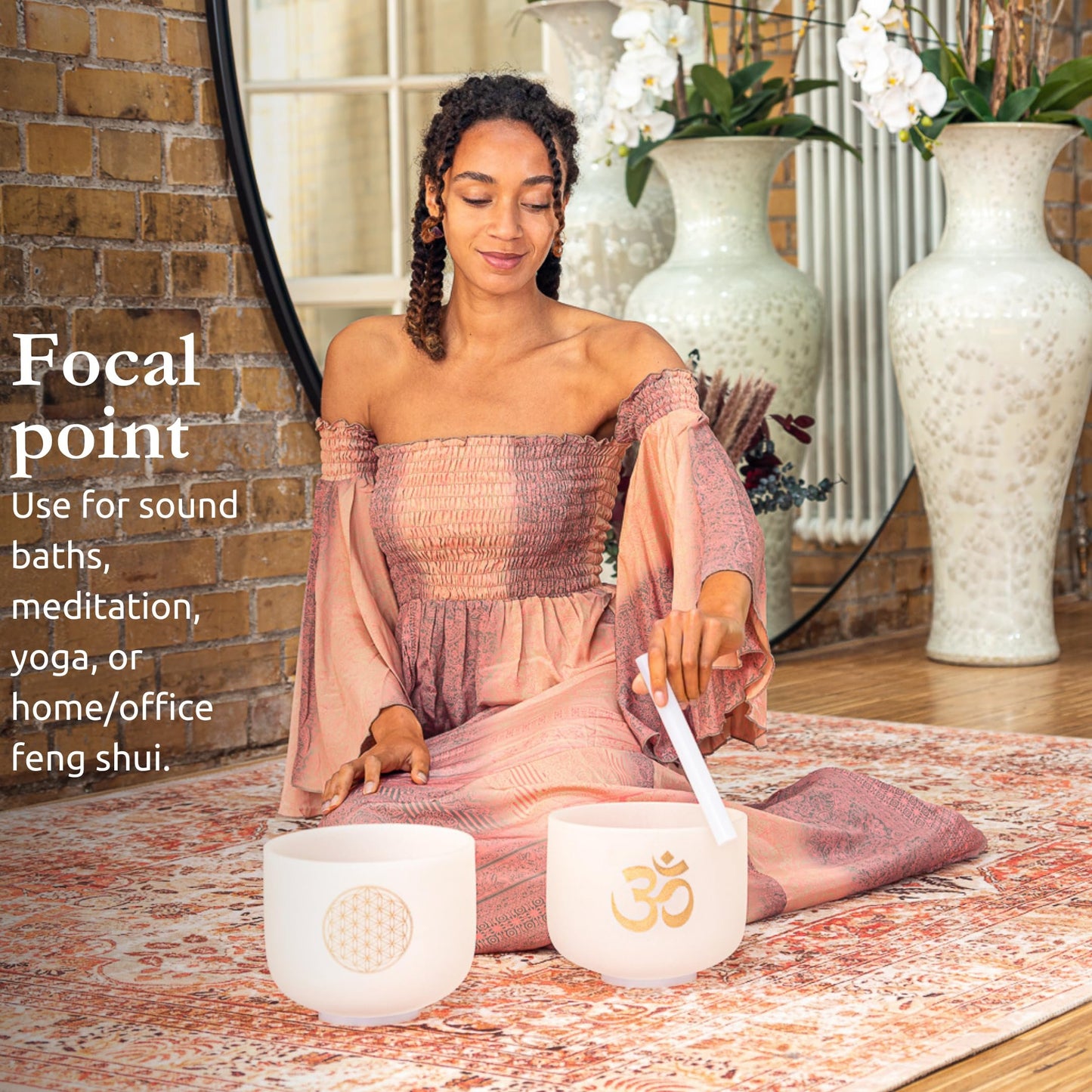 White Frosted Crystal Singing Bowl