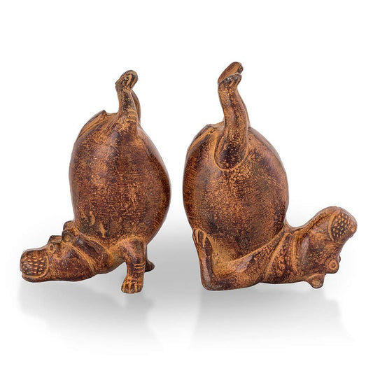 Acrobatic Hippo Bookends