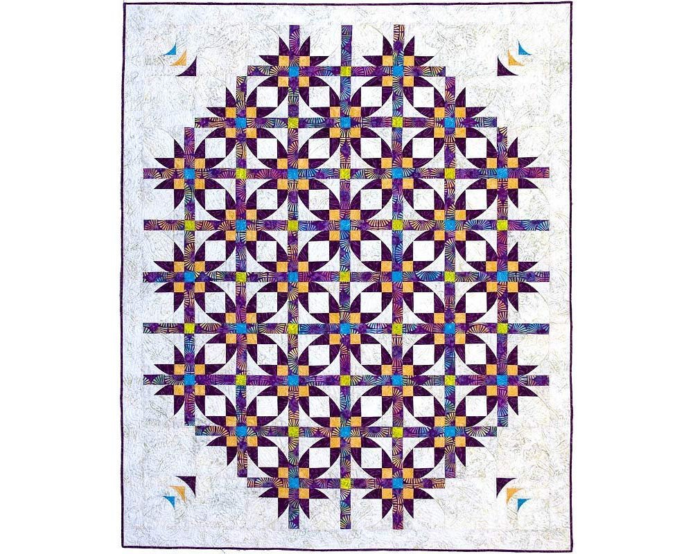 Southwind Designs Mexican Star Dance Dimensional Quilt Pattern SWD-223-MS - 80'' x 80'' or 65'' x 80'' - Quilt Pattern for Adults - Home Sewing and Quilting Projects