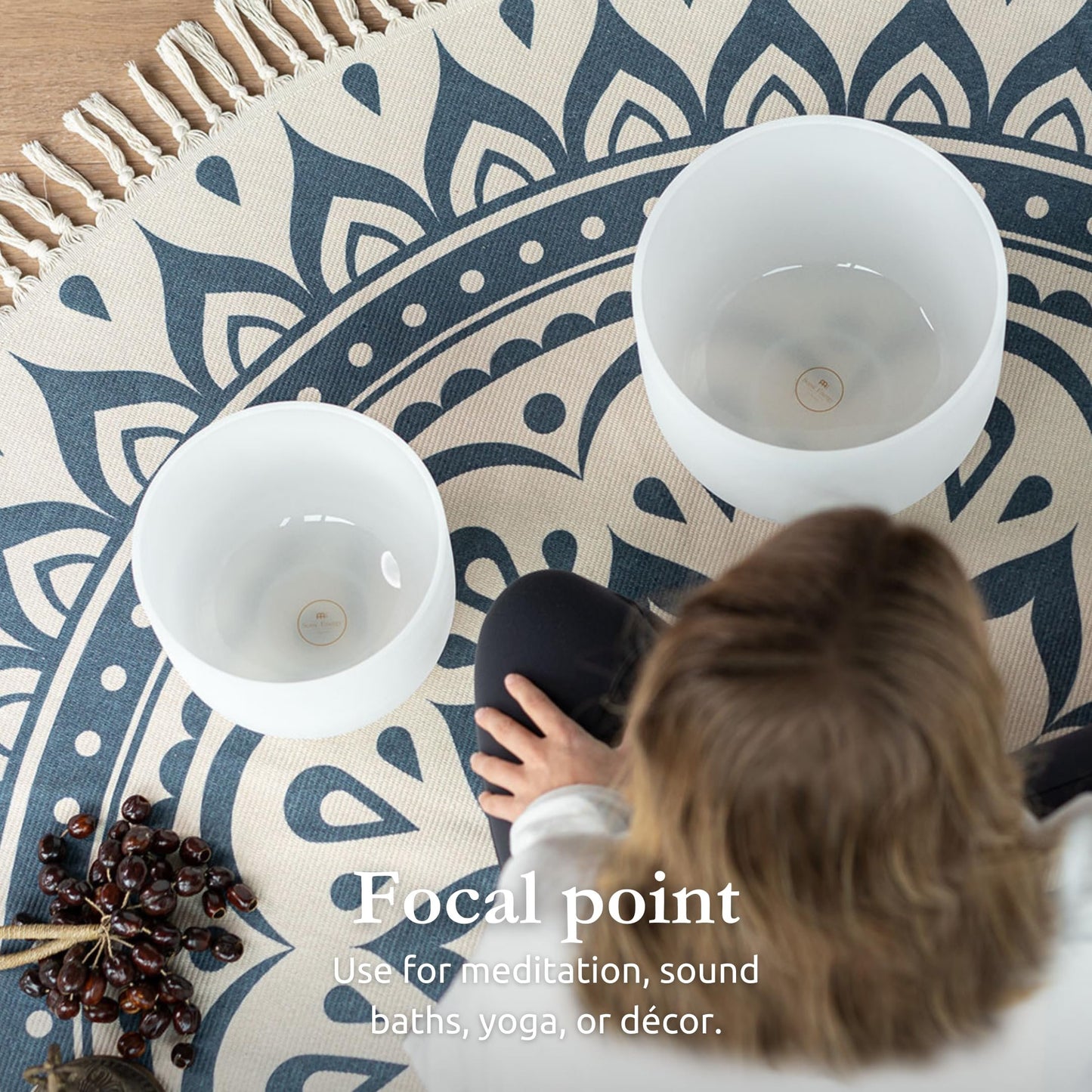 432 Hz White Frosted Crystal Singing Bowl